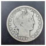 1907 Barber Silver Half Dollar