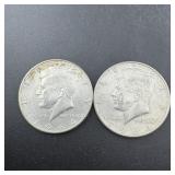 (2) 1964 Silver Kennedy Half Dollars