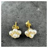 18kt Gold Earrings, 2.3 Grams