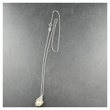 10 K Gold/sterling Silver Pearl Necklace, Length 1