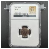 1996-W NGC MS68 Roosevelt Dime (Ranked #2 of 100 G