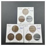 Lot of (7) Wheat Cent Pennies ï¿½ 1917 P & D, 1920 P