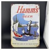 8ï¿½12" Tin Sign  ï¿½ Hammï¿½s Beer Bear Fishing Sign
