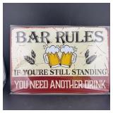 8ï¿½12" Tin Sign ï¿½ Funny Bar Rules Sign
