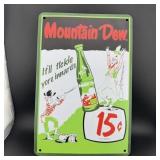 8ï¿½12" Tin Sign ï¿½ Mountain Dew