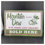 8ï¿½12" Tin Sign ï¿½ Mountain Dew Tin Sign