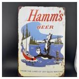 8ï¿½12" Tin Sign ï¿½ Hammï¿½s Beer With Fishing Bears
