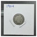 1904 Barber Silver Dime