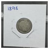 1898 Barber Silver Dime