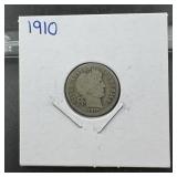 1910 Barber Silver Dime