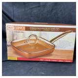 Parini Copper 9.5" Square Pan With Lid