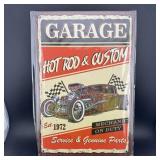 8ï¿½12" Tin Sign ï¿½ Hot Rod & Custom Garage Sign