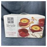 Lifestyle Set Of (4) Stoneware Soup Bowls ï¿½ 8.2? X