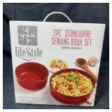 Lifestyle 2-piece Stoneware Serving Bowl Set (8? &