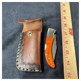 Ashen Edge Folding Knife (with sheath) ï¿½ Damascus