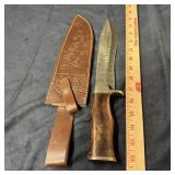 Bowie Knife ï¿½ Damascus Steel Blade approx. 9.25",