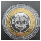 Limited Edition $10 Harris Gaming Token .999 Fine
