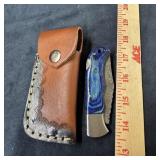 Ashen Edge Folding Knife (with sheath) ï¿½ Damascus