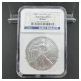 2007-W NGC MS69 American Silver Eagle $1 Coin ï¿½ 1