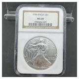 1996 NGC MS69 American Silver Eagle $1 Coin ï¿½ 1 oz