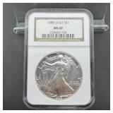 1988 NGC MS69 American Silver Eagle $1 Coin ï¿½ 1 oz