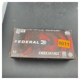 (50 Rounds) .40 S&w Ammunition; Fmj 180 Grain; Fed