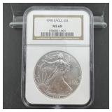 1998 NGC MS69 American Silver Eagle $1 Coin ï¿½ 1 oz
