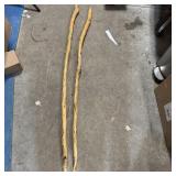 (2) Hand-carved Walking Sticks ï¿½ Approx. 51? Tall;