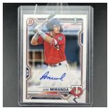 Bowman Jose Miranda Rookie Autograph Authentic Bas