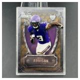 Wild Card Jordan Addison Football Card, Numbered 5