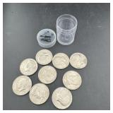 Tube Of (9) Bicentennial Kennedy Half Dollars (197