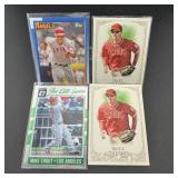 Lot of 4 Mike Trout Baseball Cards