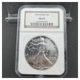 1990 NGC MS69 American Silver Eagle $1 Coin ï¿½ 1 oz