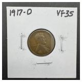 1917-d Lincoln Wheat Cent. Mintage 9,910,000.