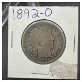 1892-o Barber Silver Half Dollar.