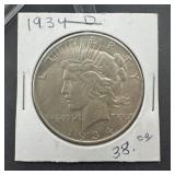 1934-d Peace Silver Dollar.