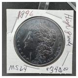 1896 Morgan Silver Dollar Toned. Mintage 9,976,000