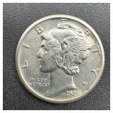 1929 Mercury Silver Dime Higher Grade.