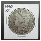 1890-cc Morgan Silver Dollar Key Date. Mintage 2,3