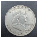 1950-d Franklin Silver Half Dollar. Mintage 2,632,