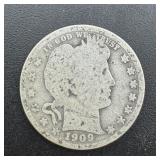 1909-d Barber Silver Quarter.