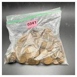 Bag of 250 Wheat Cent pennies, unsearched by aucti