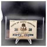 1863 50 cent The Bank of the State of South Caroli