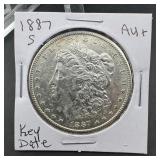 1887-S Morgan Silver Dollar key date higher grade.