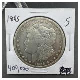 1895-S Morgan Silver Dollar. Mintage 400,000.