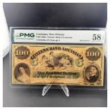 1860s $100 Citizens Bank Of Louisiana New Orleans