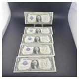 Set Of 5 Consecutive 1928a $1 Silver Certificates