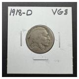 1918-d Buffalo Nickel. Mintage 8,362,000.