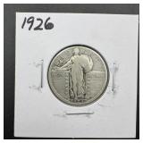 1926 Standing Liberty Silver Quarter. Mintage 1,71