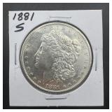 1881-s Morgan Silver Dollar Higher Grade. Mintage